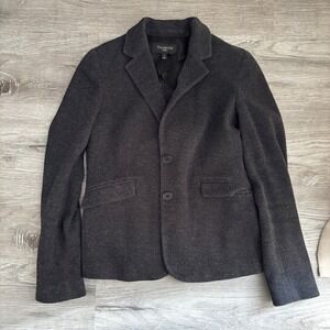 Talbots Women's Gray Textured Knit Blazer Jacket petite‎ small